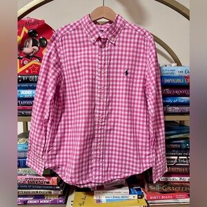 Polo Ralph Lauren Pink & White Plaid Button-Down Shirt 👕 🌸